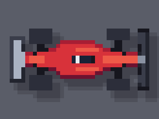 The garage's F1 21.5T from above, in red.